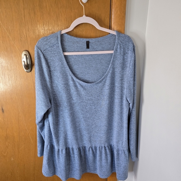 Massin Heather Blue Peplum Tunic - Picture 1 of 4